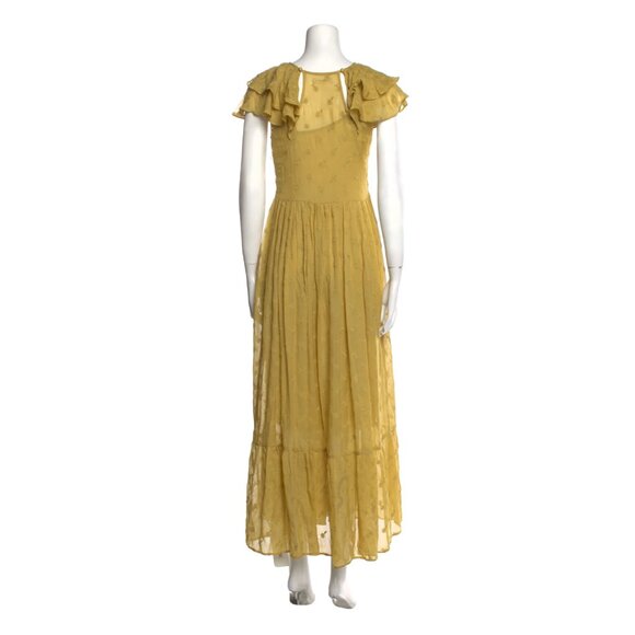 Dôen Flora yellow maxi dress in ginger with matching slip - Picture 4 of 4